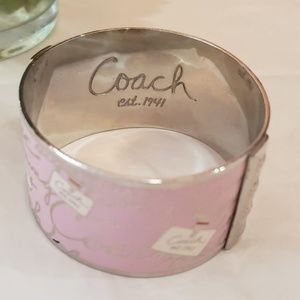 Coach Jewelry - Coach, wide silver bangle with whimsical design Coach Jewelry - Coach, wide silver bangle with whimsical design